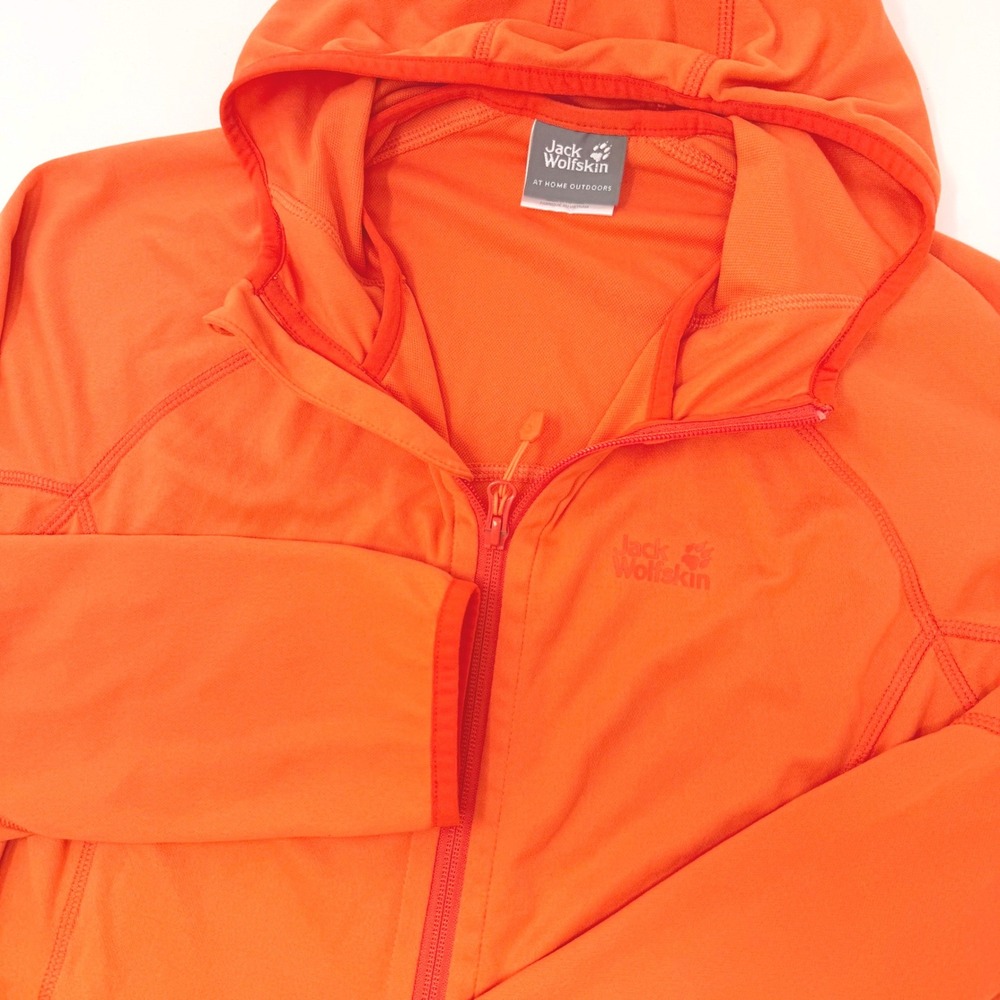 Jack Wolfskin Nanuk 100 Fleece Hoodie Orange Full Zip Jacket Womens XXL